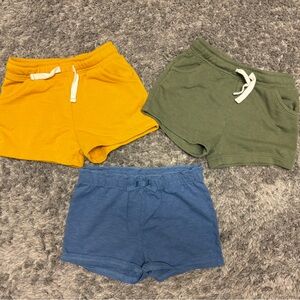 Set of Three Casual Shorts in Yellow, Green, and Blue